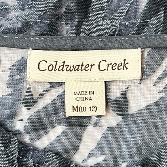 Coldwater Creek Zip Front Jacket‎ Slate Blue Burn Out 3/4 Sleeve Sz M 10-12 EUC - Picture 5 of 10